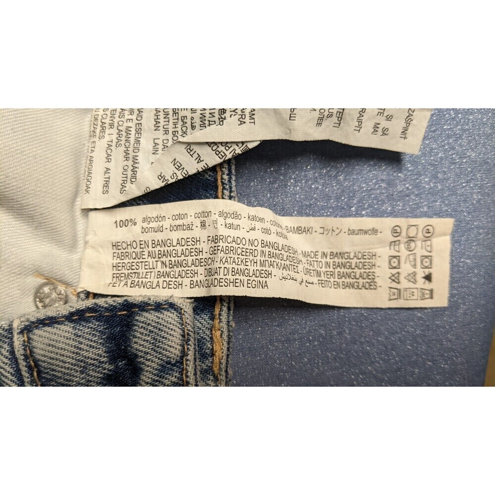 ZARA Women's Cotton Distressed Hem High Waisted Denim Shorts Size 0 - Picture 8 of 8